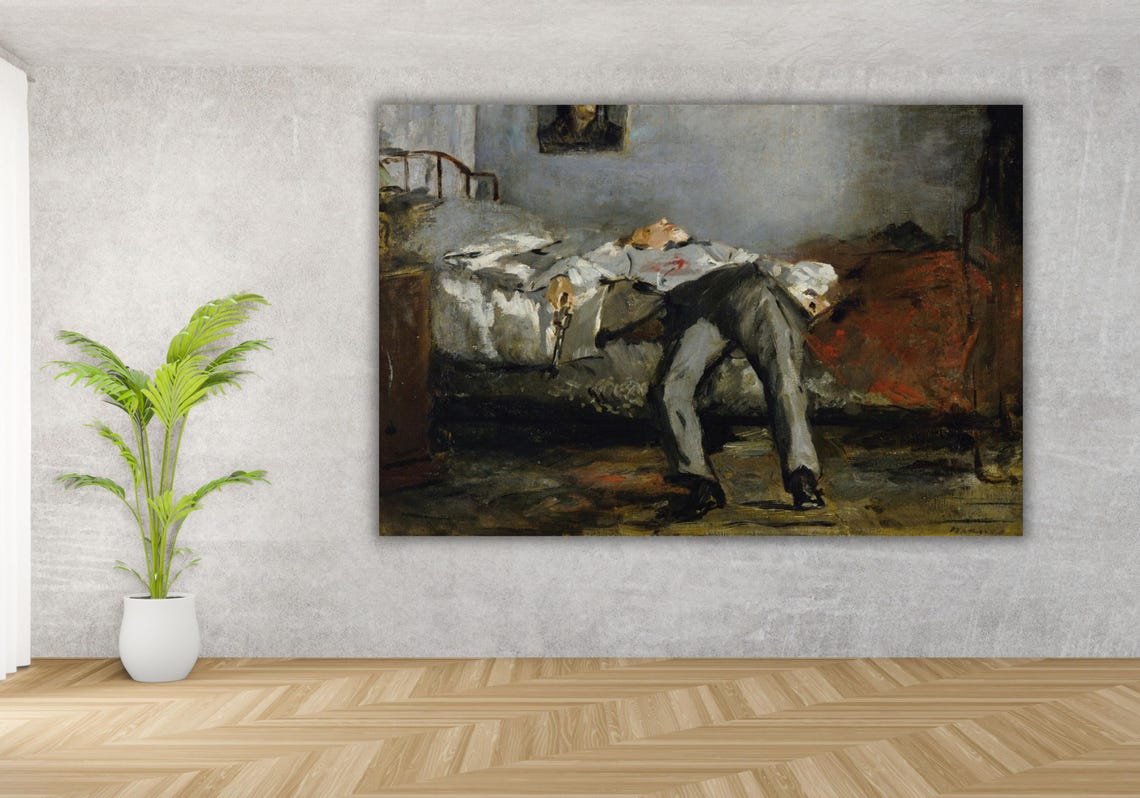Edouard Manet The Suicided Man Somber Dramatic Fine Art Poster - Image 2