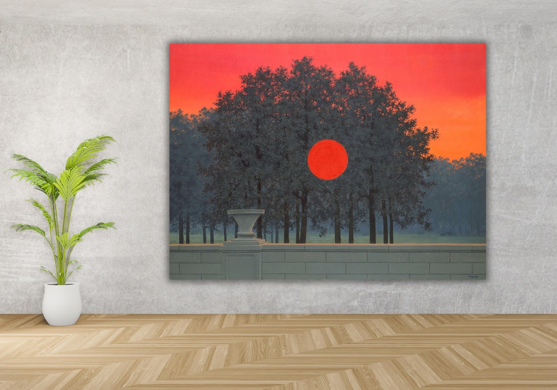 Rene Magritte The Banquet Red Sun Surreal Landscape Painting Poster - Image 3