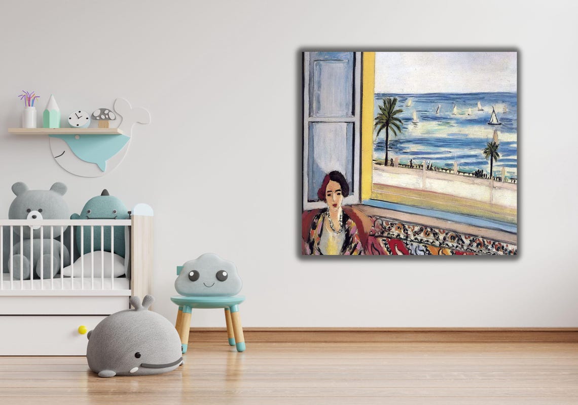 Henri Matisse Woman At Open Window With Sailboats Seascape Poster - Image 2