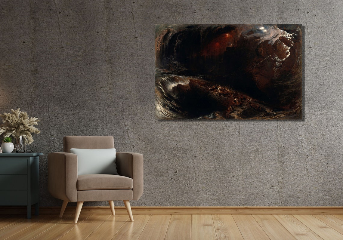 John Martin The Deluge Dramatic Biblical Storm Landscape Poster - Image 3