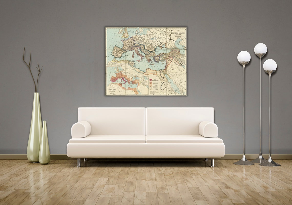 Vintage Roman Empire Imperium Romanum Historical Antique Map Poster - Image 3