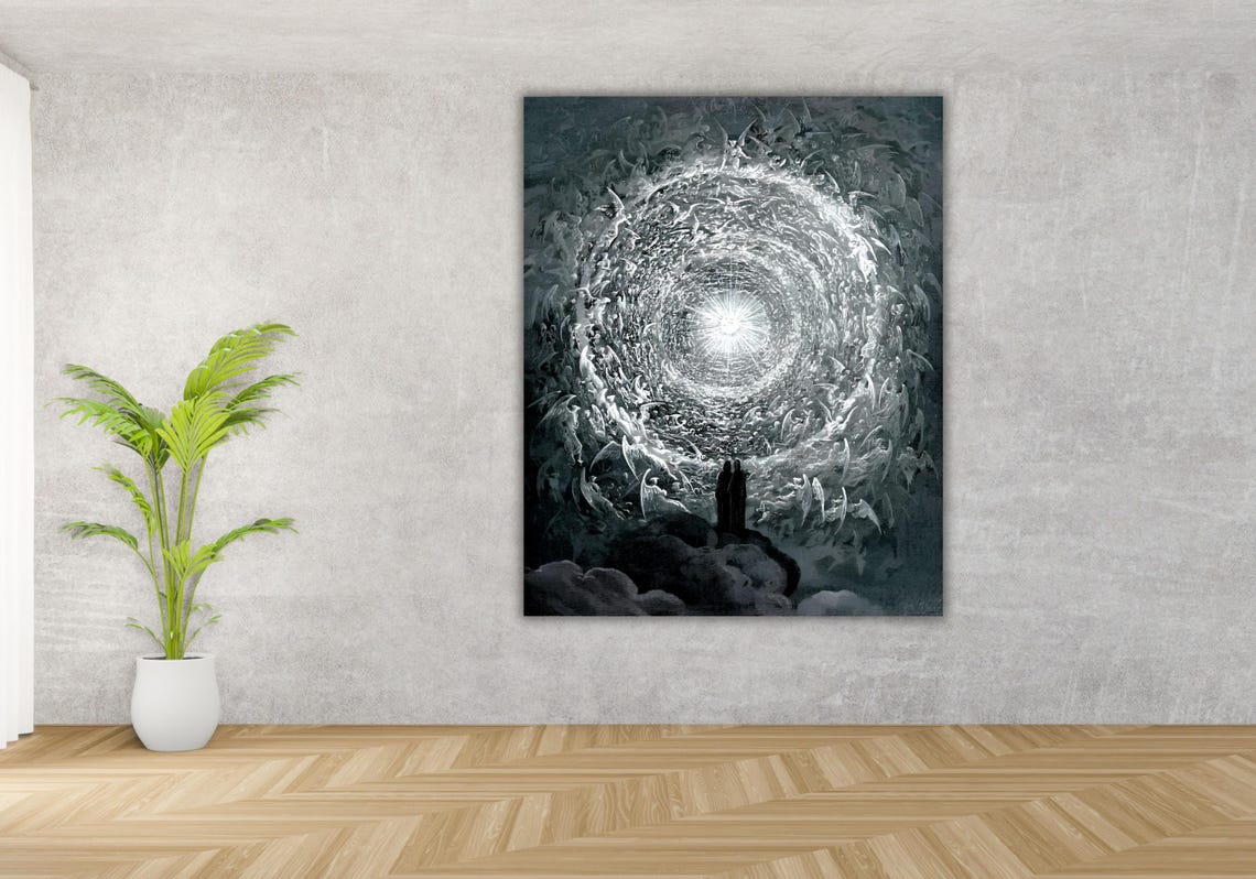 Gustave Dore Dante Paradiso Angels Divine Comedy Engraving Poster