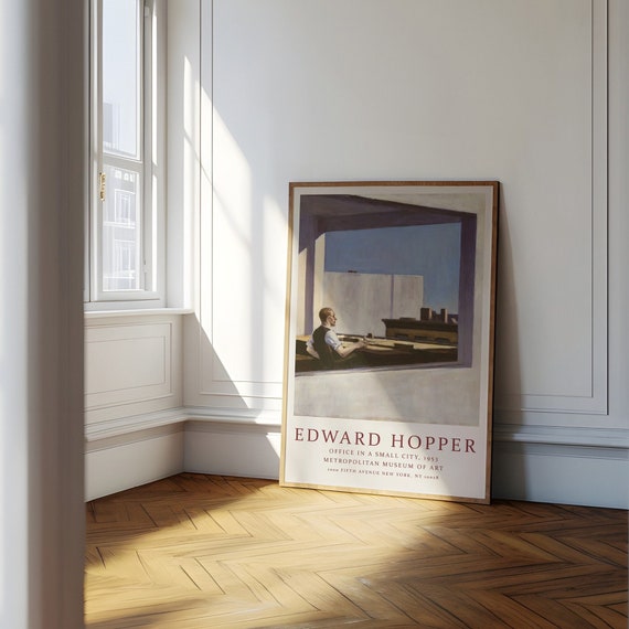 Edward Hopper Exhibition Poster Office In A Small City 1953 Wall Art Decor Realism Architecture Gift Idea Minimalism Trendy Poster