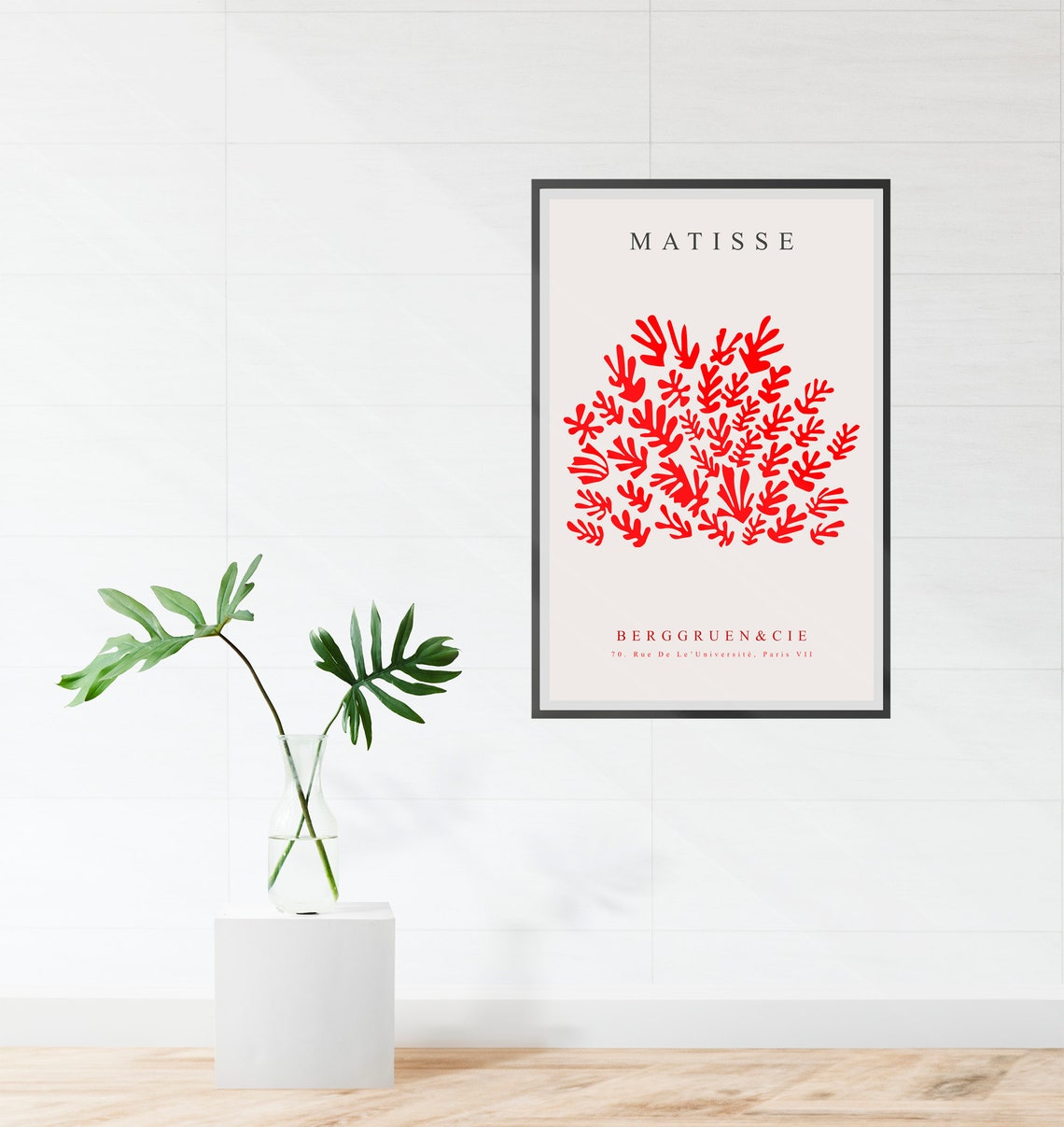 Henri Matisse Red Cutout Foliage Berggruen Paris Exhibition Art Poster - Image 3