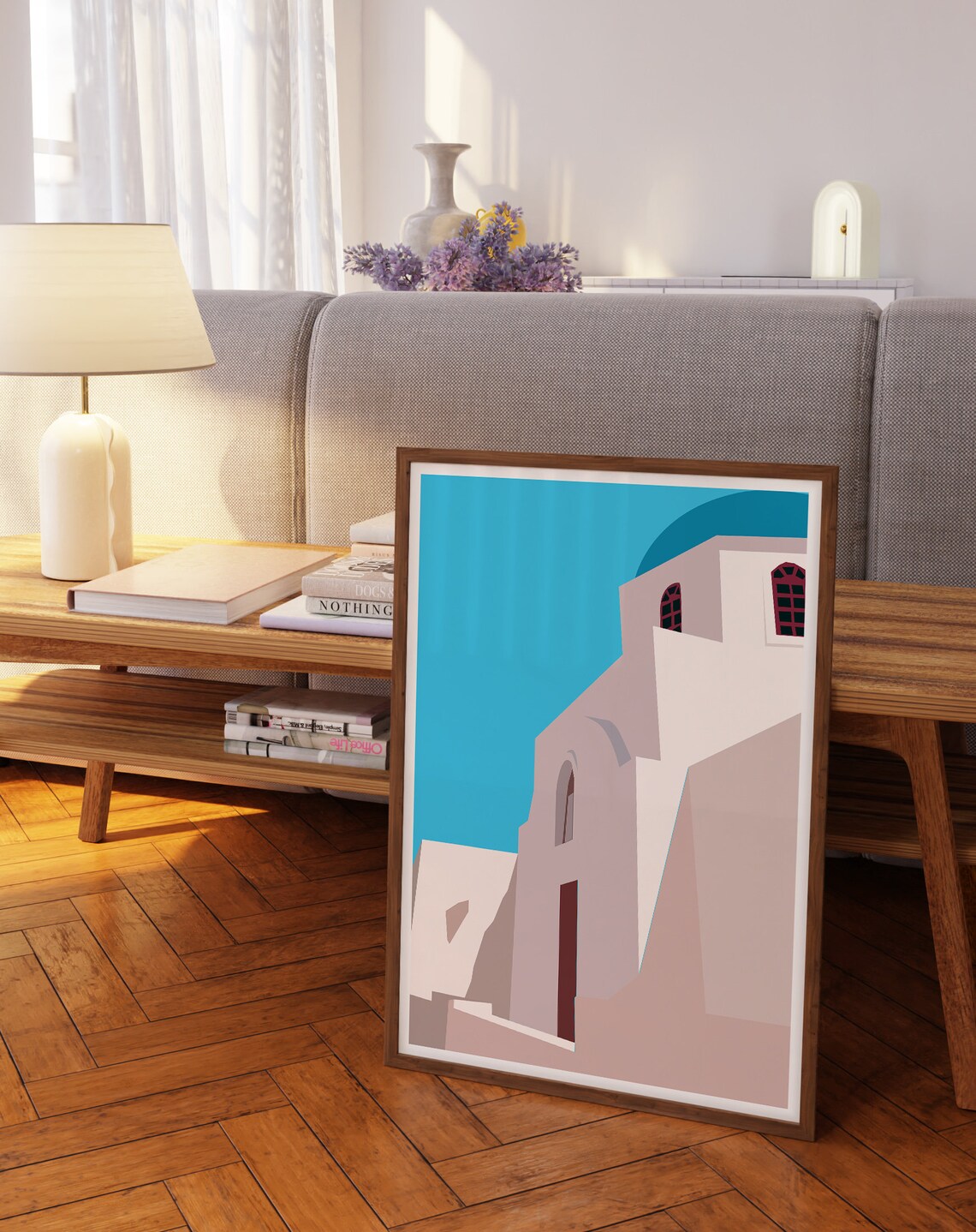 Aegean Mediterranean Church Minimalist Art Print - Image 4
