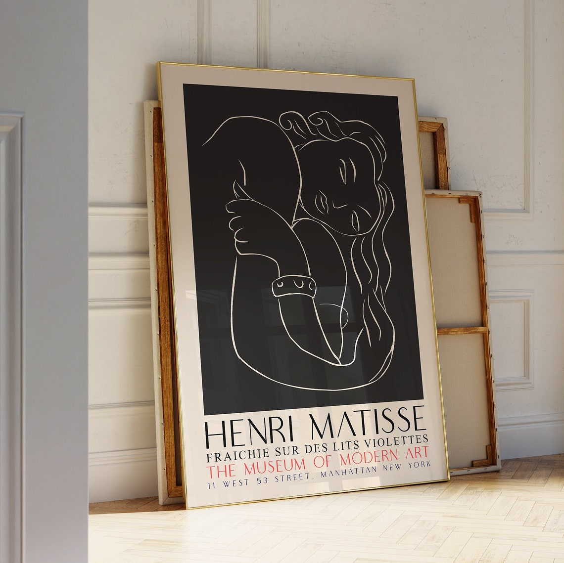 Henri Matisse Fraichie Sur Des Lits Violettes Reclining Line Poster - Image 4