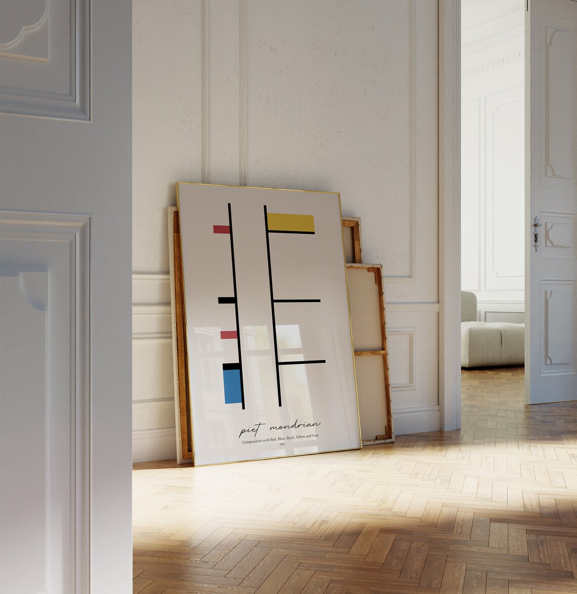 Piet Mondrian Composition 1935 Red Blue Yellow Ladder Abstract Art Poster - Image 3