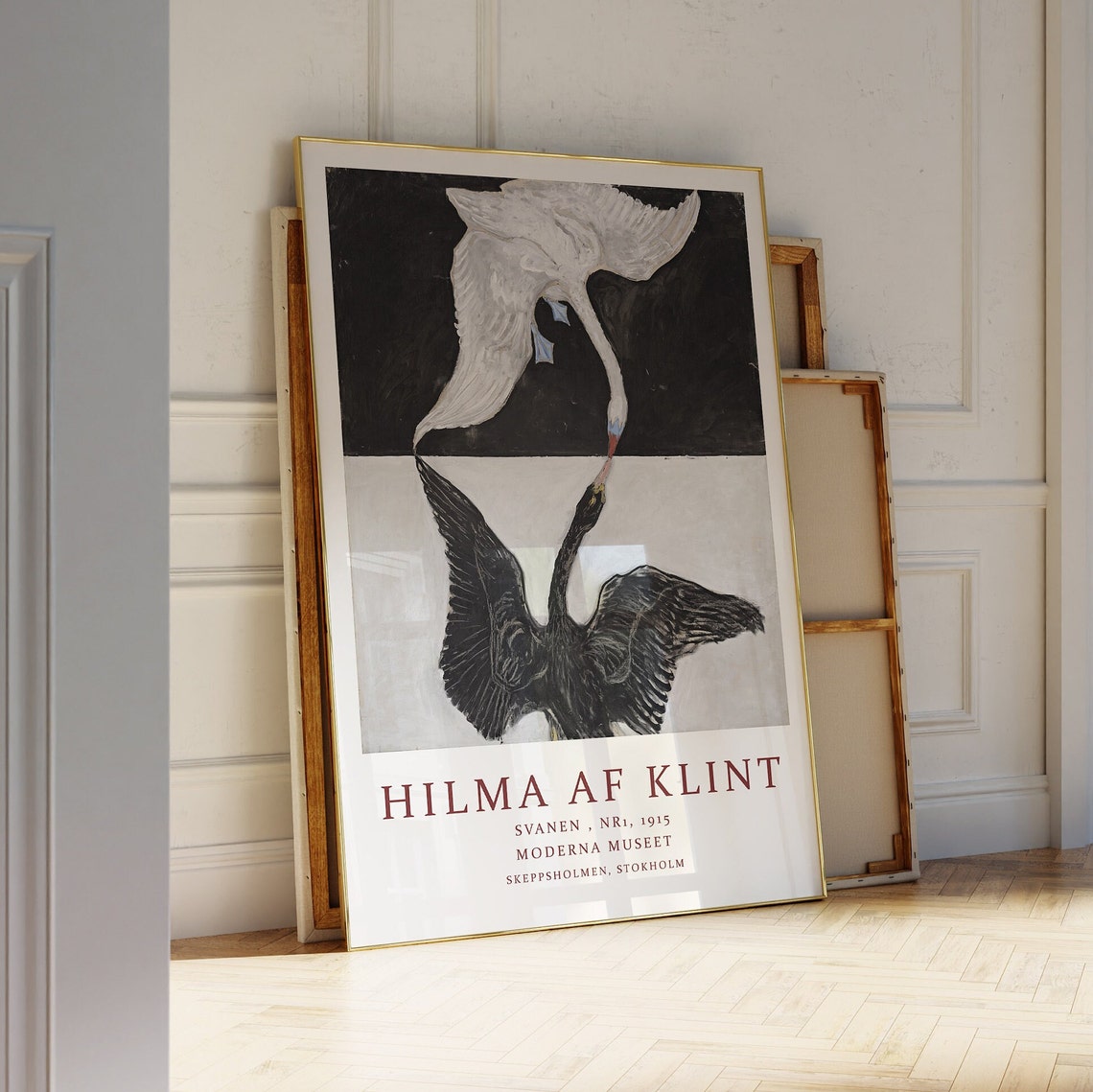 Hilma Af Klint Svanen The Swan Nr 1 1915 Black White Bird Poster - Image 2