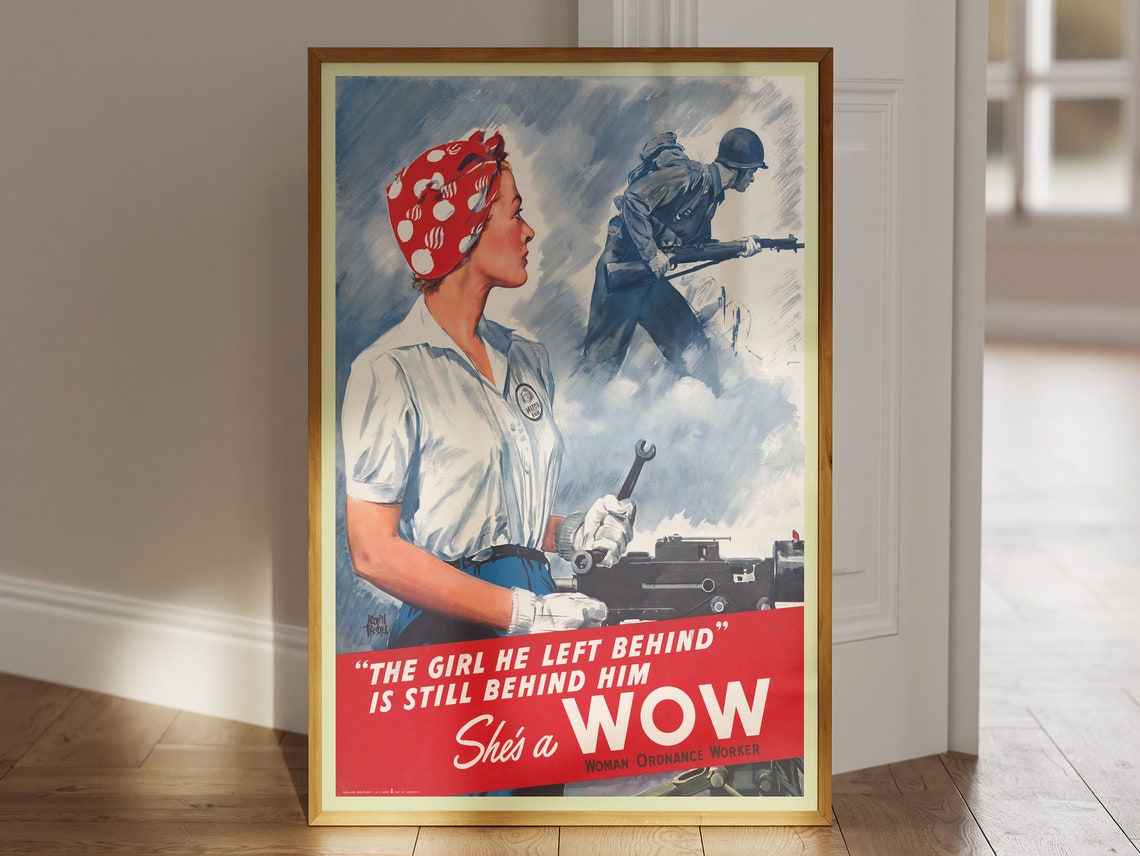 Shes a WOW Woman Ordnance Worker Vintage WWII Propaganda Poster