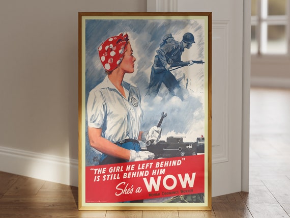The Girl He Left Behind Is Still Behind Him Shes A Wow Vintage World War Ii Poster Ww2 Propaganda Poster Wall Art Air Force Pilot