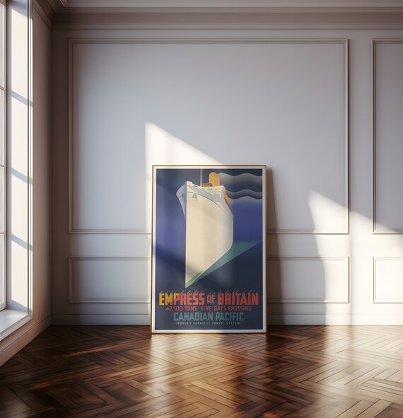 Empress Of Britain Canadian Pacific Ocean Liner Travel Poster