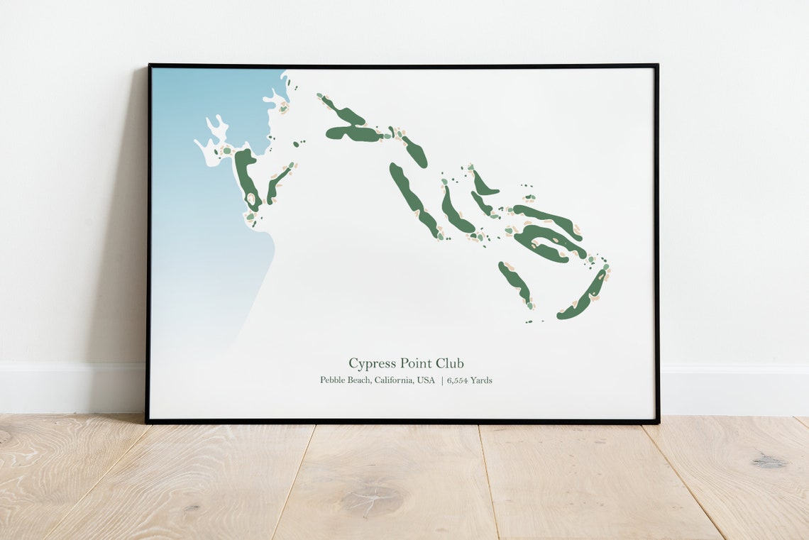 Cypress Point Club Pebble Beach California Golf Course Map Poster