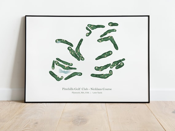 Pinehills Golf Club Nicklaus Course Plymouth MA Fairway Map Poster