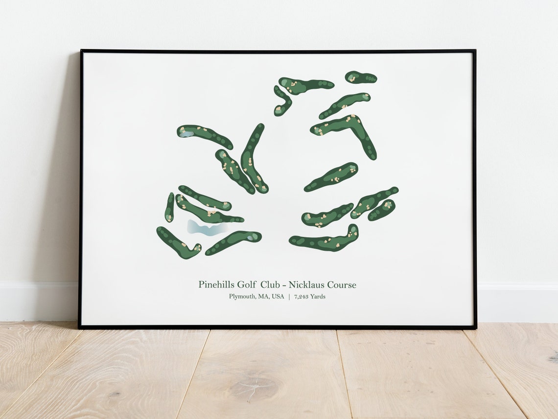 Pinehills Golf Club Nicklaus Course Plymouth MA Fairway Map Poster