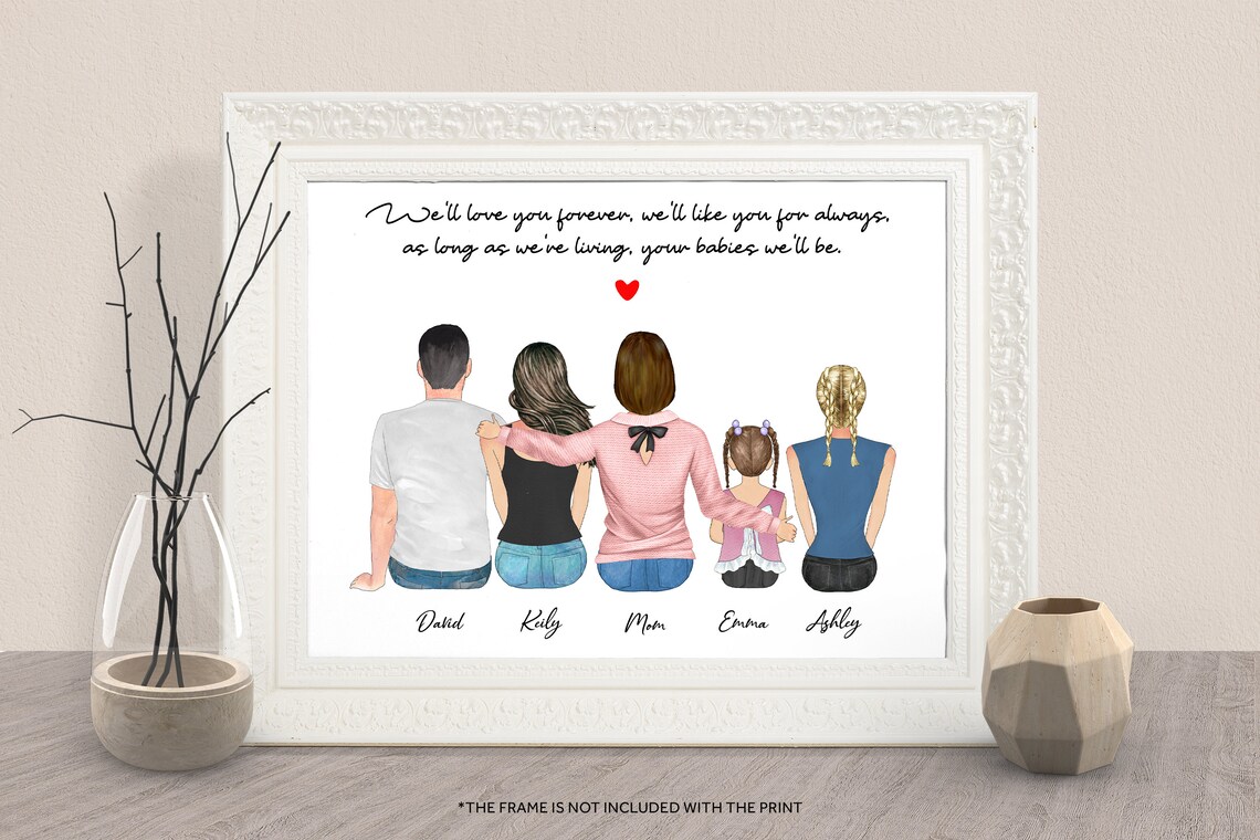 Mom And Kids Love You Forever Keepsake Mother Day Gift Print