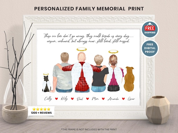 Family Memorial Print, Daughter In Heaven Art Print