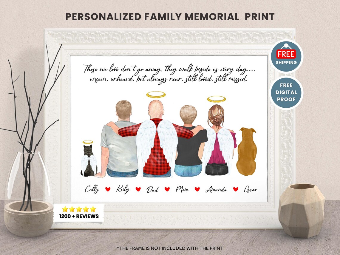 Family Memorial Print, Daughter In Heaven Art Print