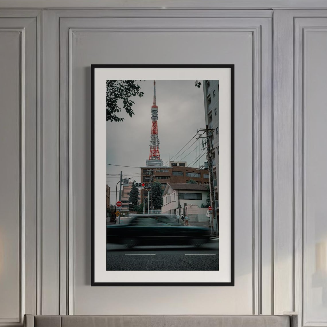 Tokyo Tower Street Photography Moody Urban Cityscape Photo Poster