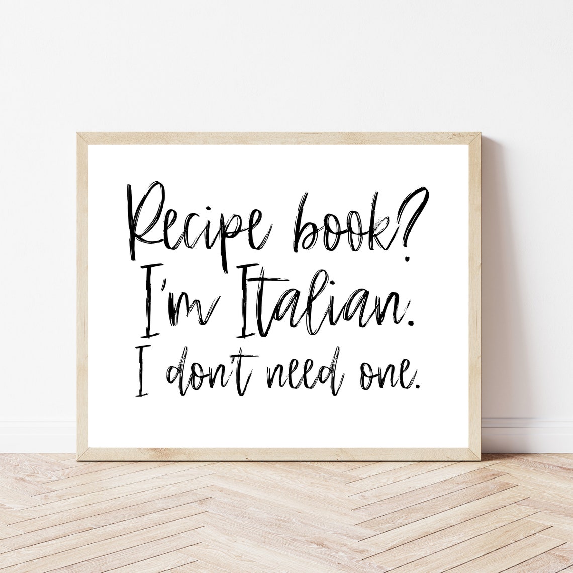 Funny Italian Kitchen Poster Recipe Book Quote Cooking Gift Decor