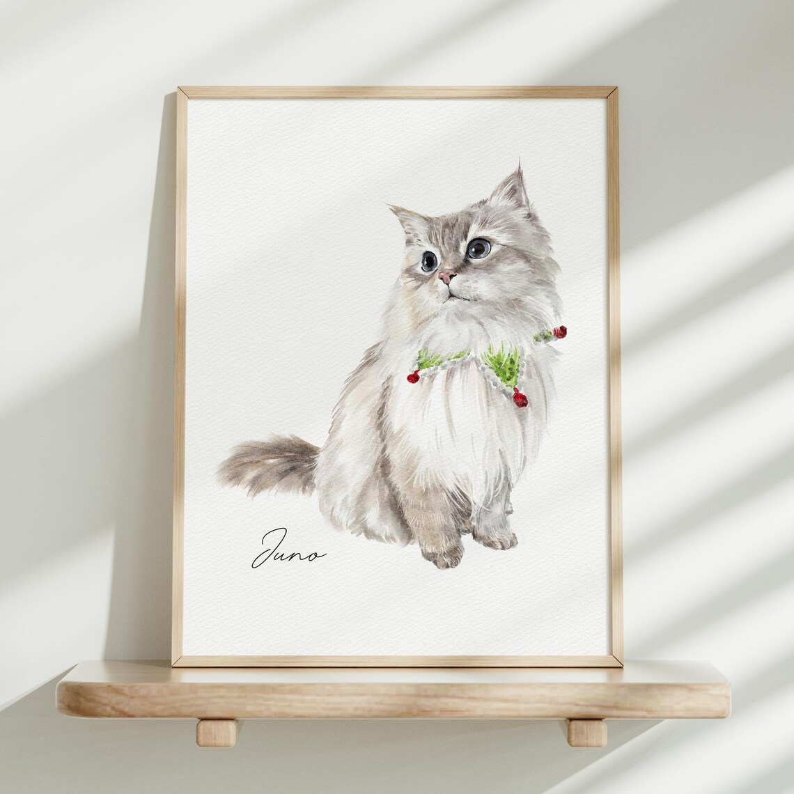 Playful Orange Tabby Cat Catching Petals Watercolor Garden Poster - Image 4