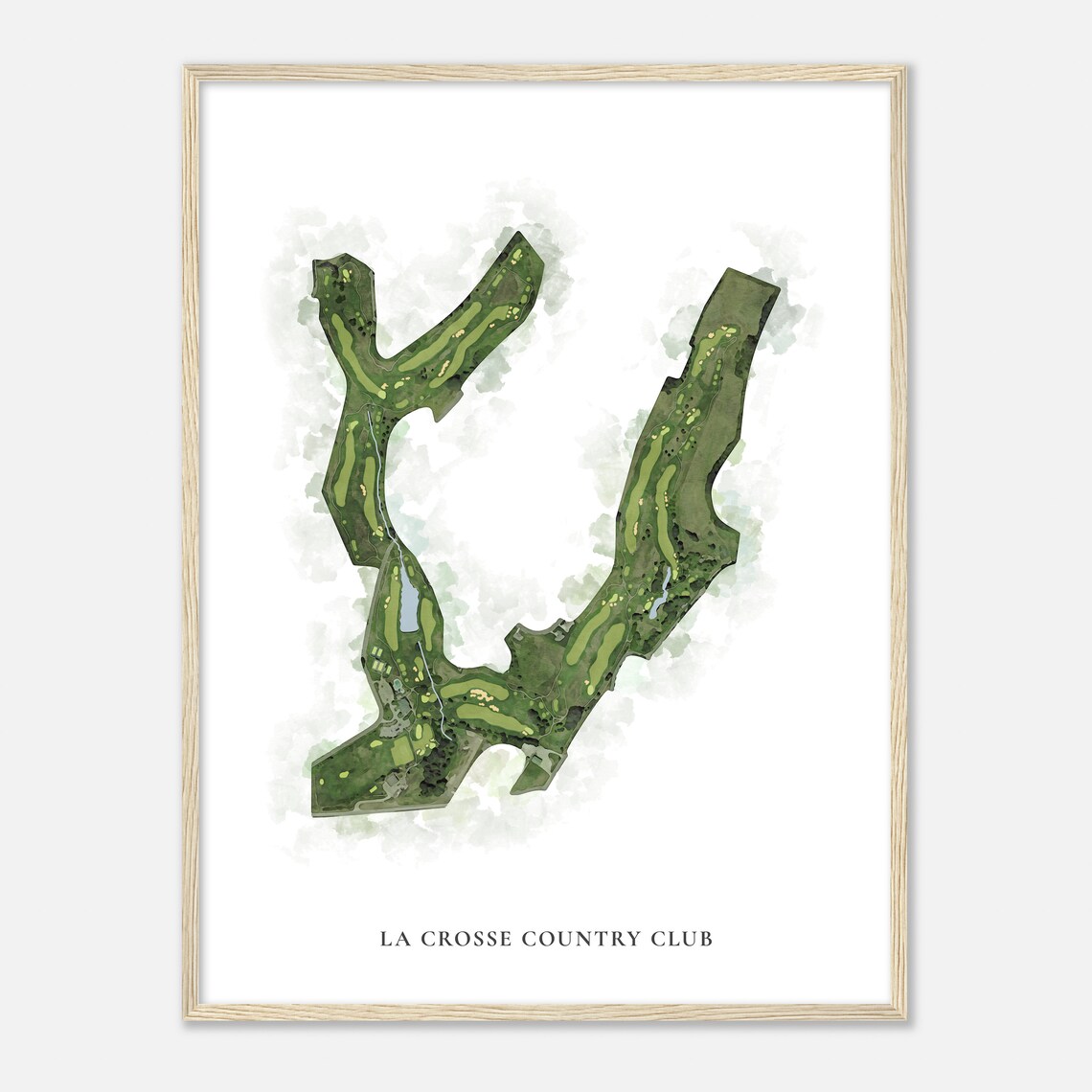 La Crosse Country Club Wisconsin Classic Watercolor Map Poster
