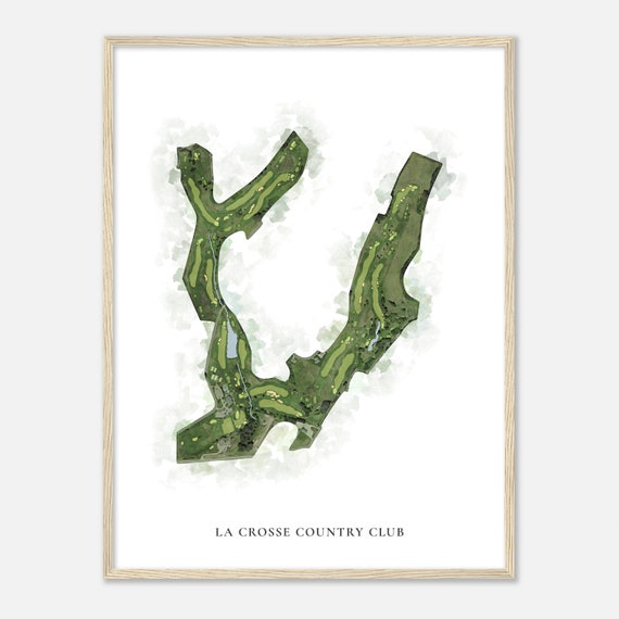 La Crosse Country Club Wisconsin Classic Watercolor Map Golfer Gift Golf Wall Art Golf Poster Print Course Layout