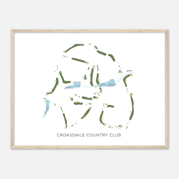 Croasdaile Country Club North Carolina Modern Watercolor Map Golfer Gift Golf Wall Art Golf Poster Print Course Layout
