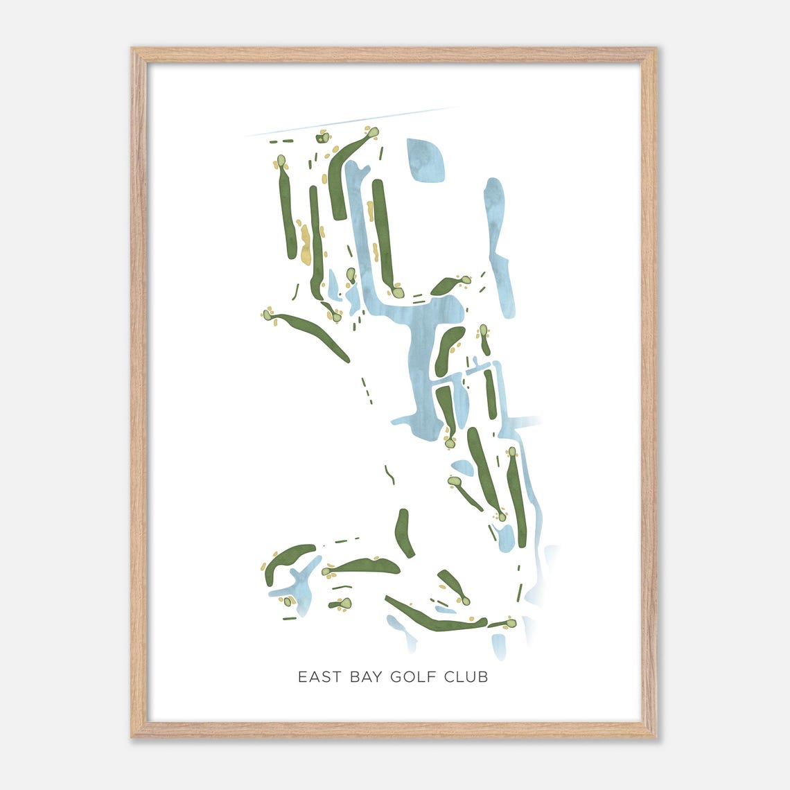 East Bay Golf Club Modern Fairway Golf Course Layout Map Poster - Image 2