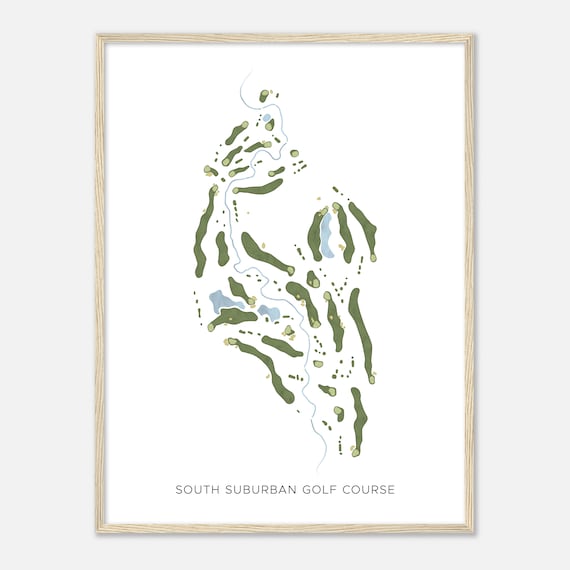 South Suburban Golf Course Colorado Modern Watercolor Map Golfer Gift Golf Wall Art Golf Poster Print Course Layout