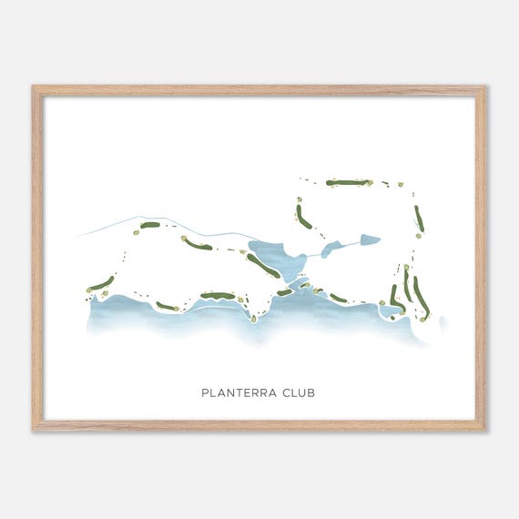 Planterra Club In Peachtree City Georgia Modern Watercolor Map Golfer Gift Golf Wall Art Golf Poster Print Course Layout