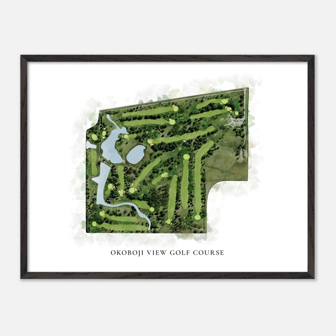 Okoboji View Golf Course Classic Aerial Watercolor Map Poster - Image 5