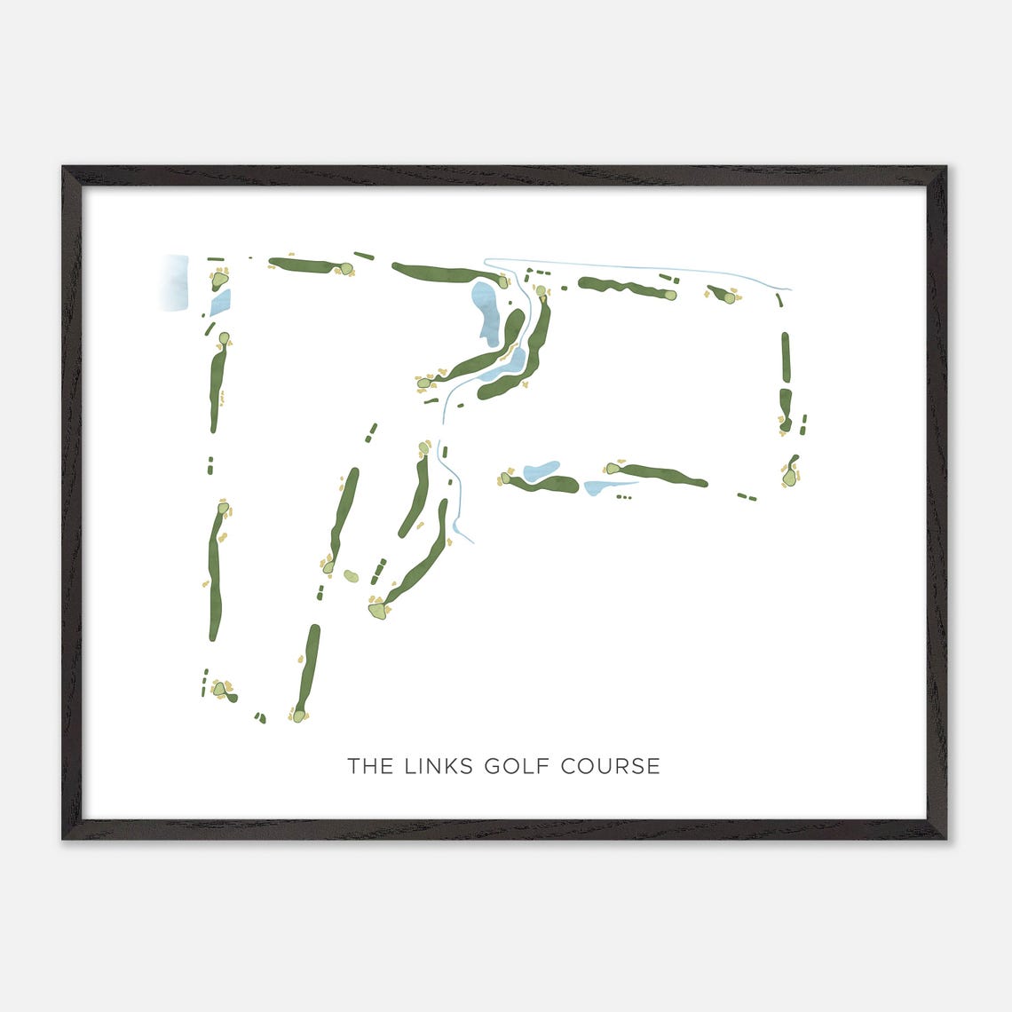 The Links Golf Course Canada Modern Watercolor Course Map Poster - Image 4