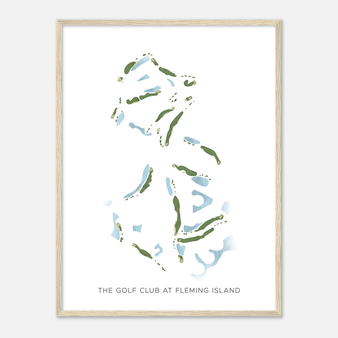 The Golf Club At Fleming Island Minimalist Watercolor Map Poster