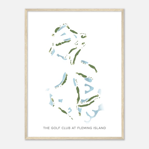 The Golf Club At Fleming Island Florida Modern Watercolor Map Golfer Gift Golf Wall Art Golf Poster Print Course Layout