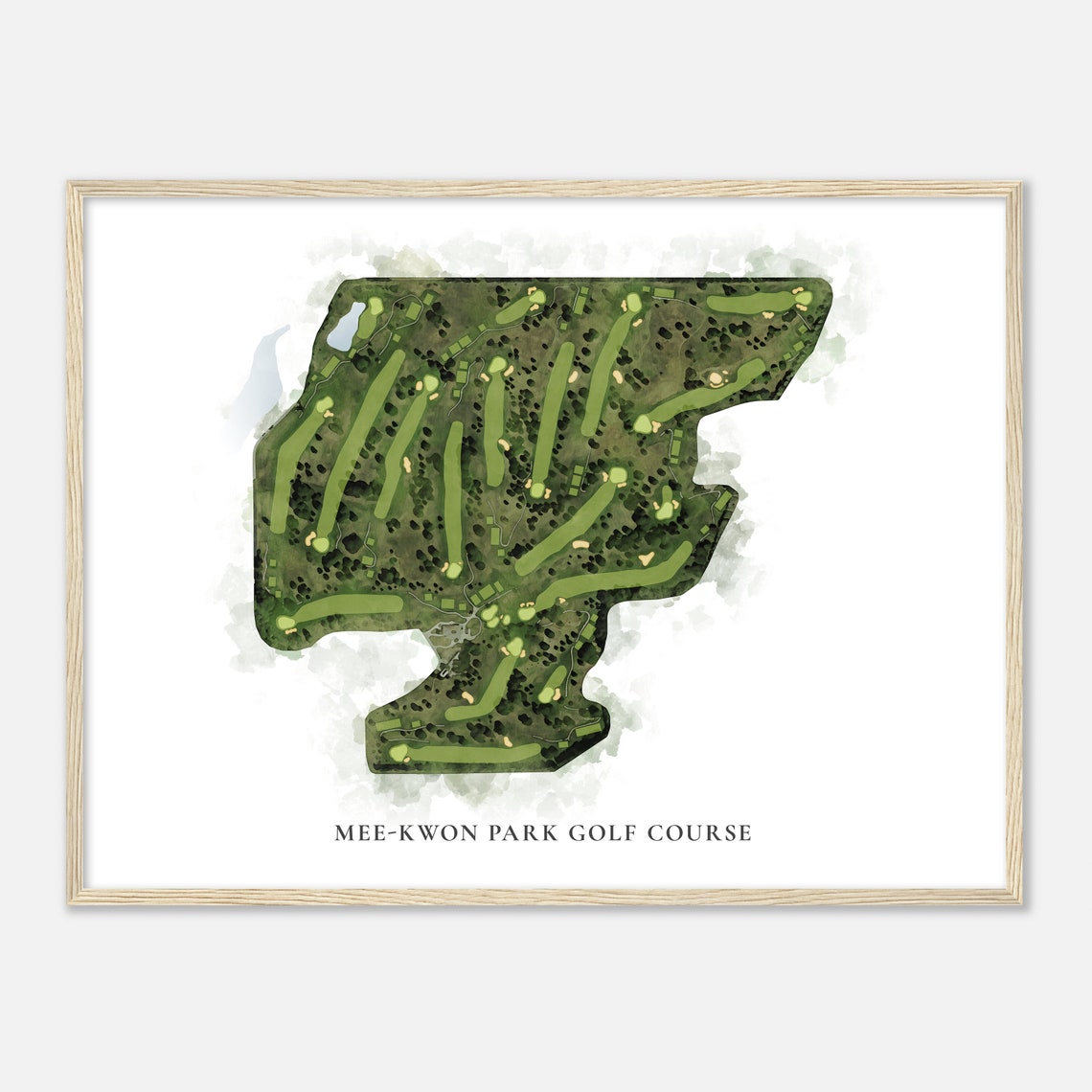 Mee-Kwon Park Golf Course Scenic Watercolor Map Golfer Gift Poster - Image 2
