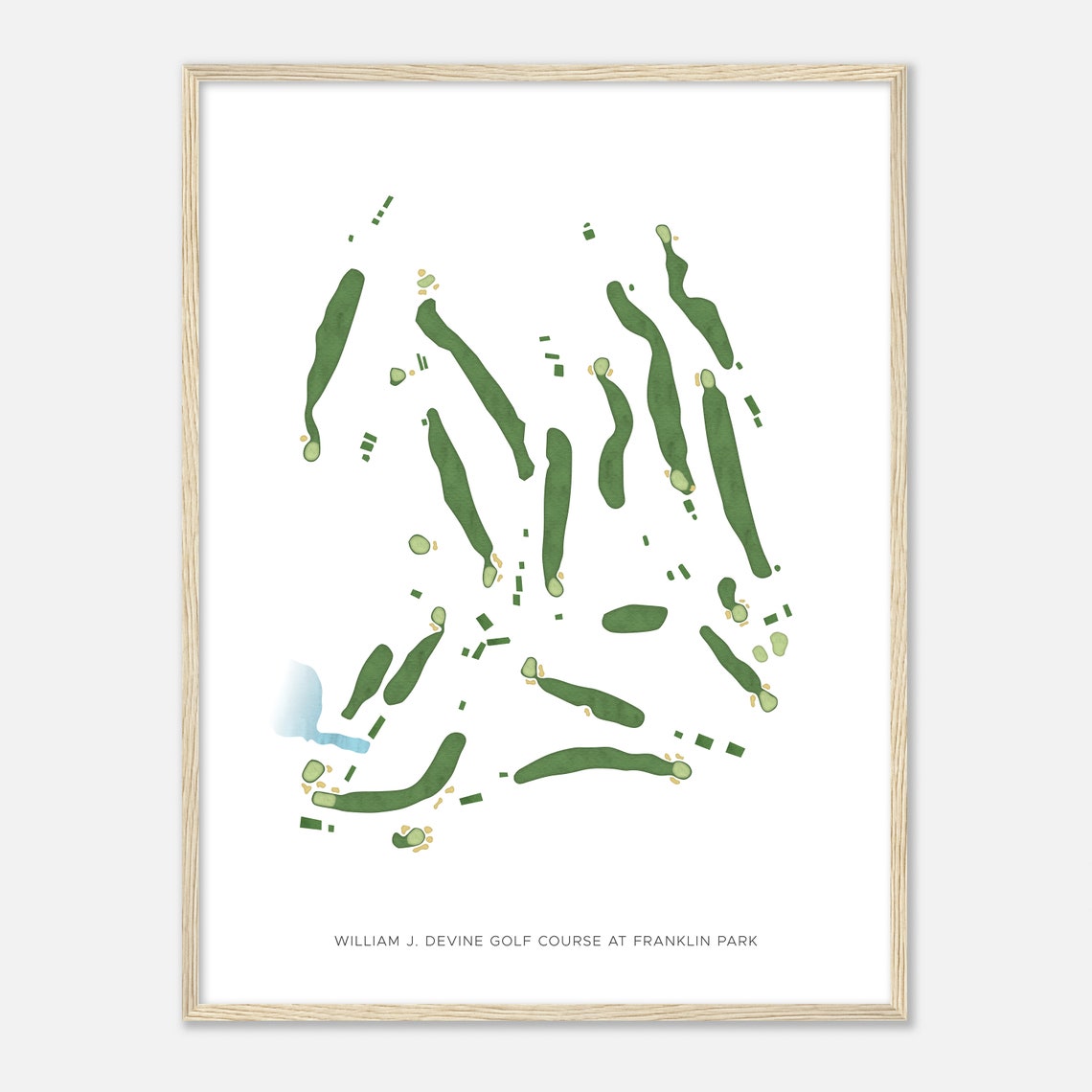 William J. Devine Golf Course At Franklin Park Map Art Poster - Image 2