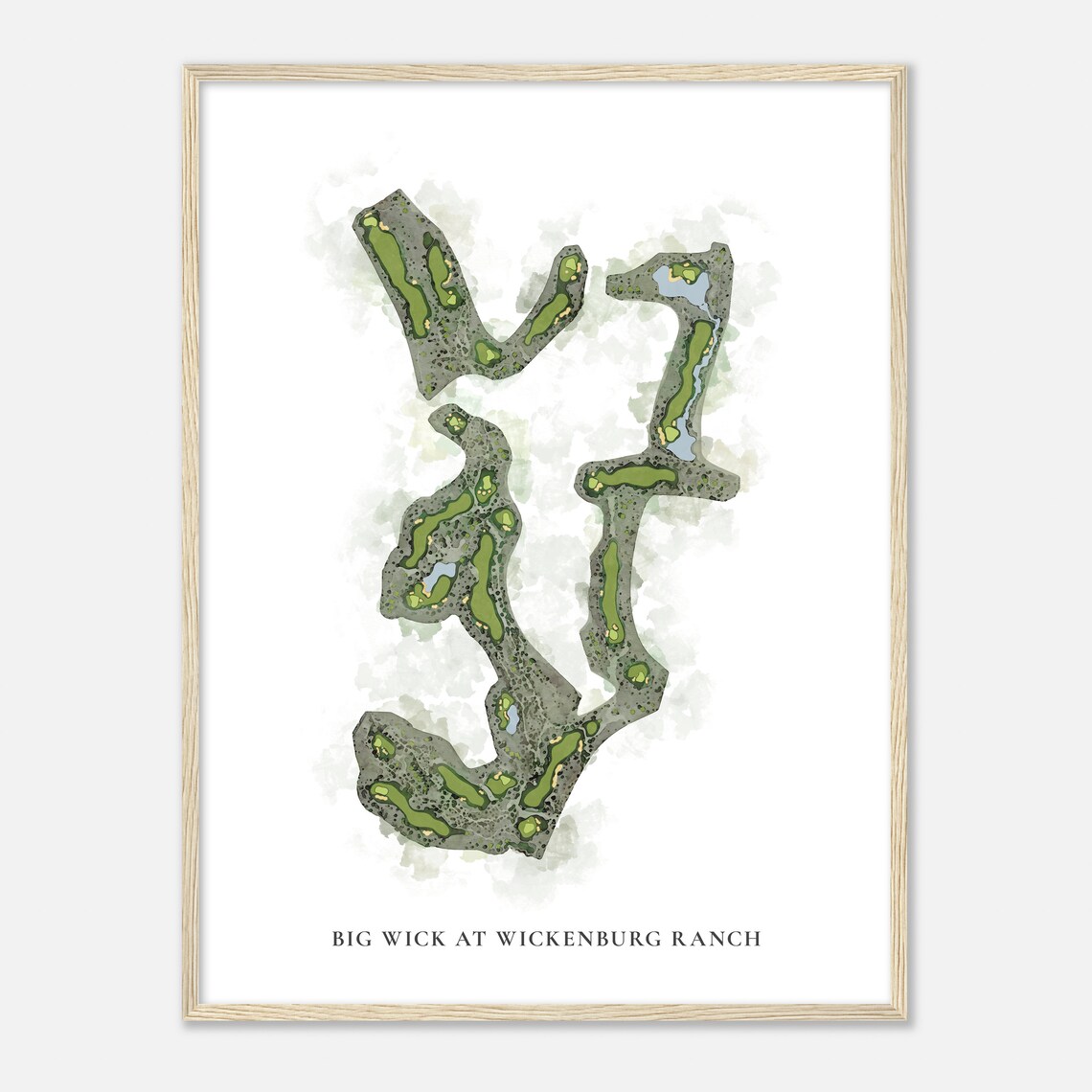 Big Wick At Wickenburg Ranch Arizona Classic Watercolor Map Poster