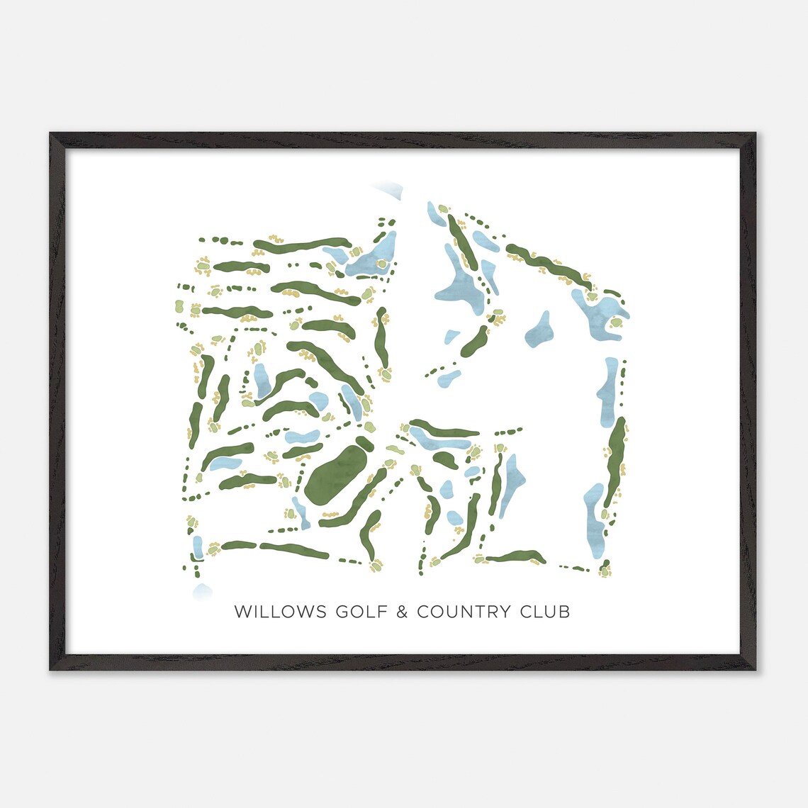 Willows Golf & Country Club Saskatoon Canada Modern Watercolor Map Poster - Image 4