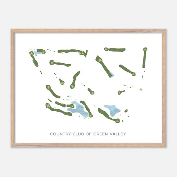 Country Club Of Green Valley In Green Valley Arizona Modern Watercolor Map Golfer Gift Golf Wall Art Golf Poster Print Course Layout