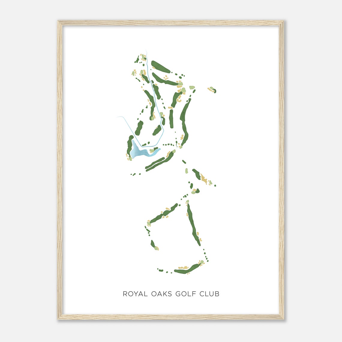 Royal Oaks Golf Club Pennsylvania Modern Watercolor Map Poster