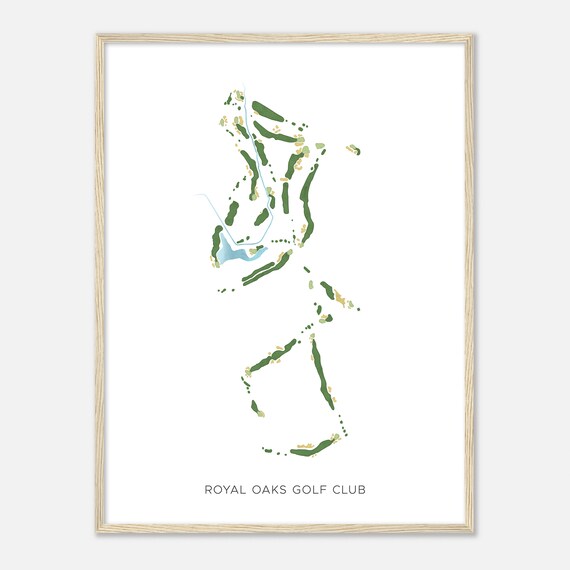 Royal Oaks Golf Club Pennsylvania Modern Watercolor Map Golfer Gift Golf Wall Art Golf Poster Print Course Layout