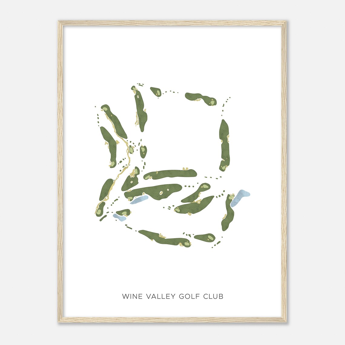 Wine Valley Golf Club Washington Modern Watercolor Golf Map Print - Image 2