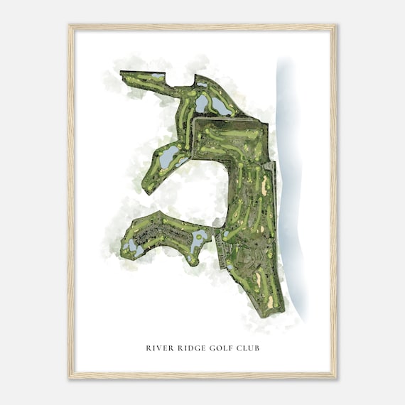 River Ridge Golf Club California Classic Watercolor Map Golfer Gift Golf Wall Art Golf Poster Print Course Layout