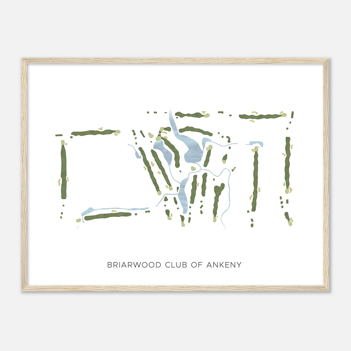 Briarwood Club of Ankeny Iowa Modern Minimalist Course Map Poster - Image 2