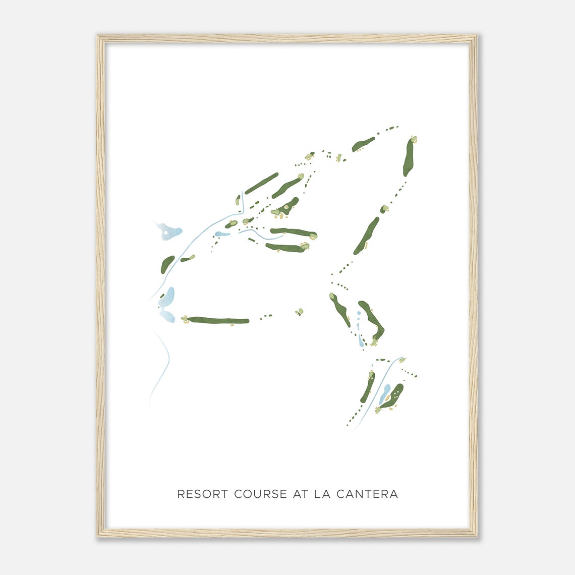 Resort Course at La Cantera Modern Watercolor Course Map Poster - Image 2