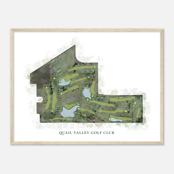 Quail Valley Golf Club Oregon Classic Watercolor Map Golfer Gift Golf Wall Art Golf Poster Print Course Layout