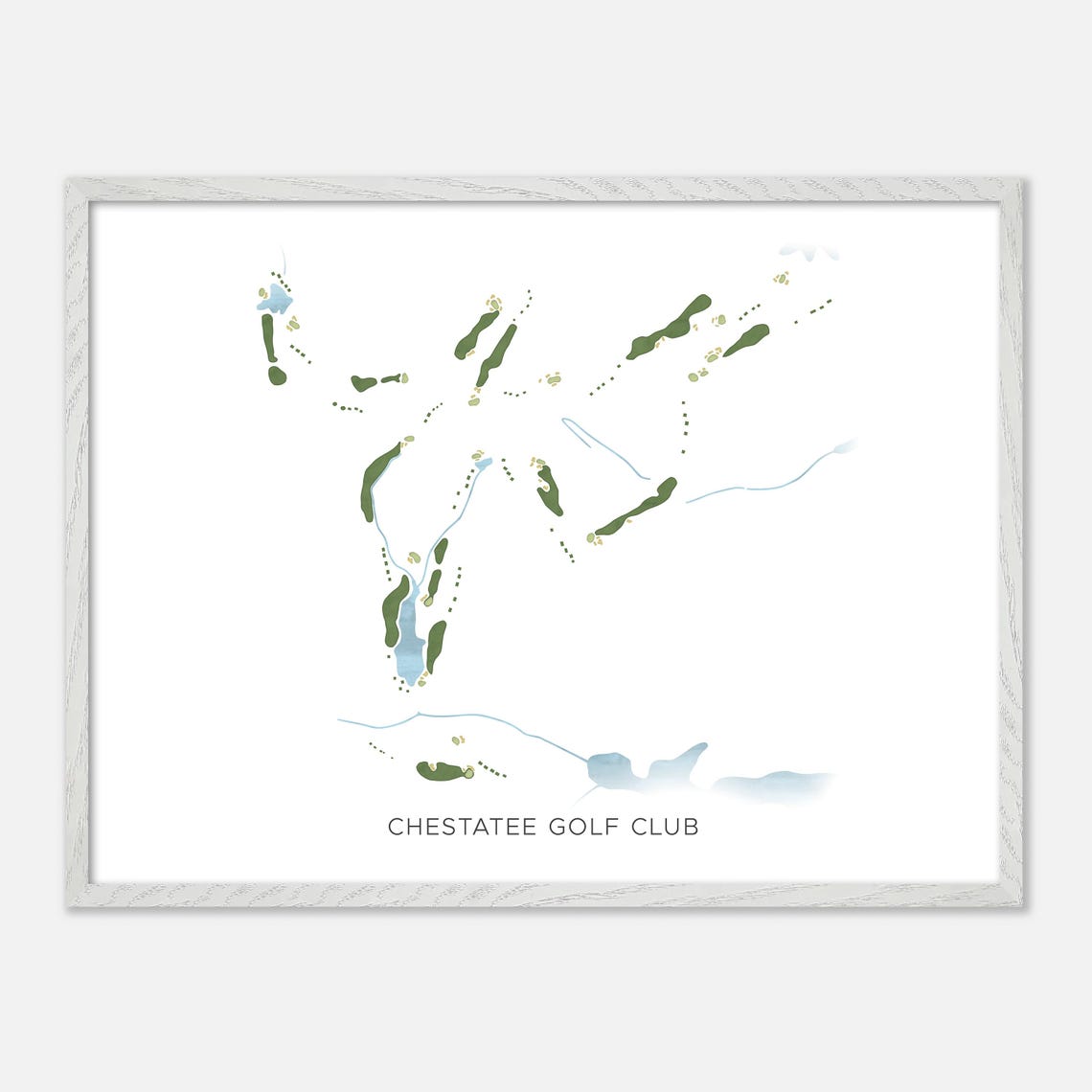 Chestatee Golf Club Modern Minimalist Golf Course Map Poster - Image 3