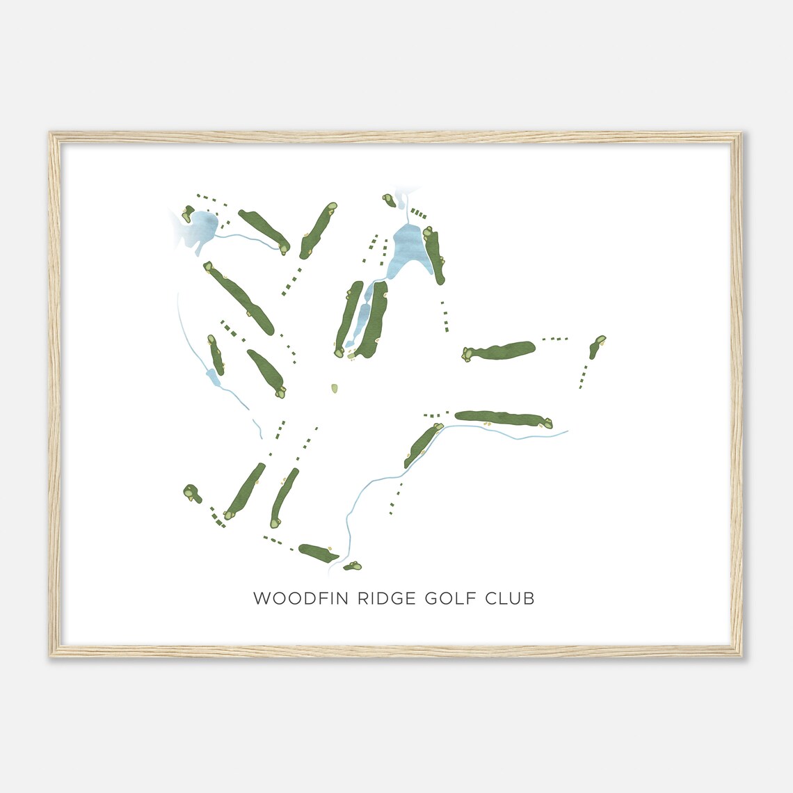 Woodfin Ridge Golf Club South Carolina Modern Watercolor Course Map Poster