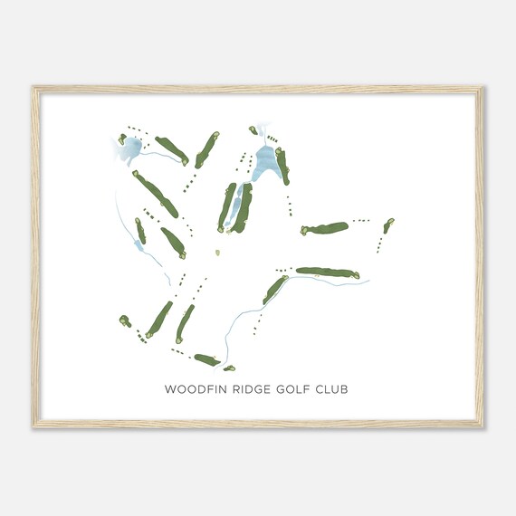 Woodfin Ridge Golf Club South Carolina Modern Watercolor Course Map Poster