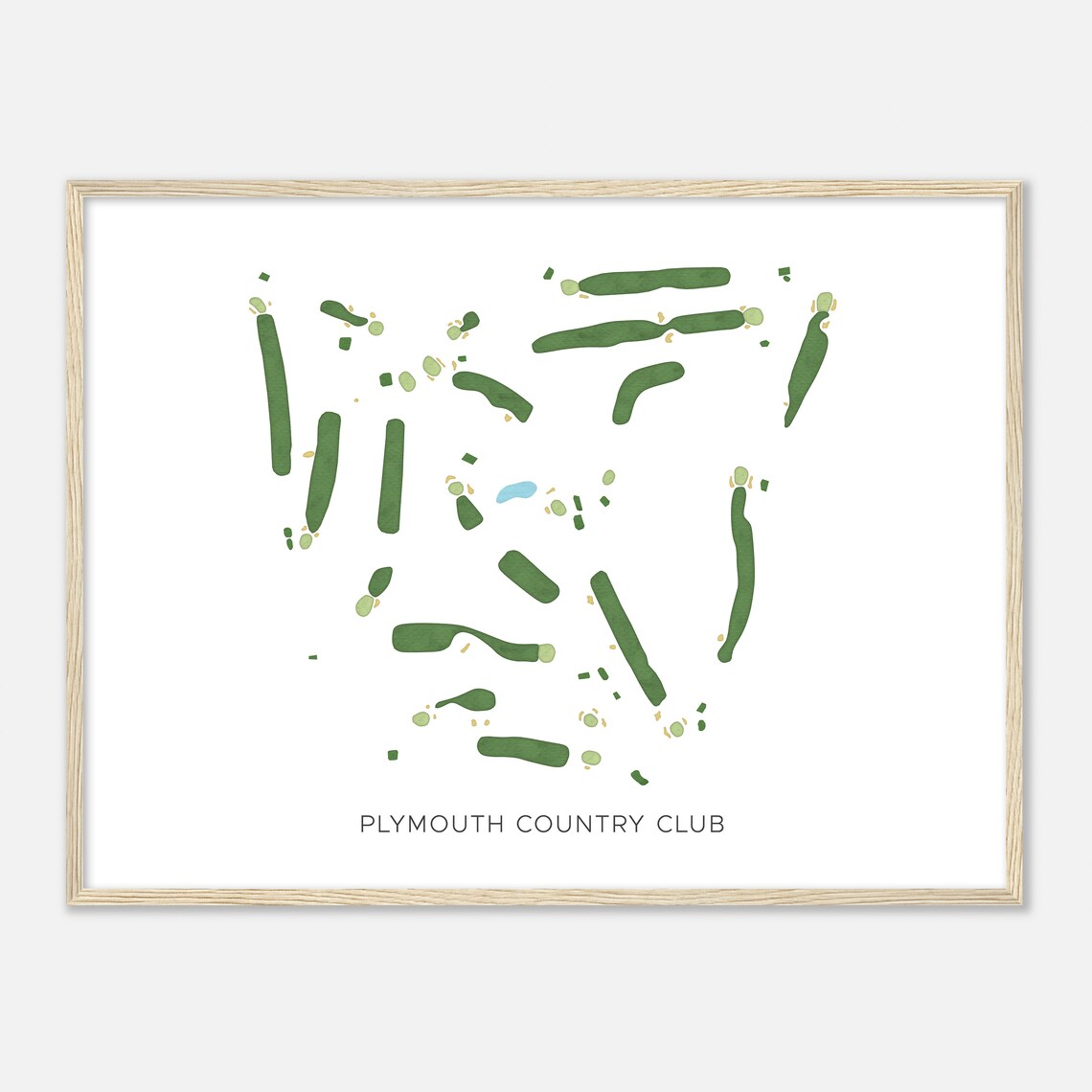 Plymouth Country Club Massachusetts Modern Minimalist Map Poster